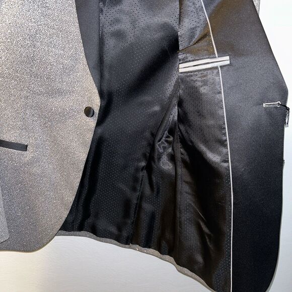J. Ferrar Blazer Suit Jacket Silver Shine Wrinkle Recovery Stretch 36 Sport Coat - Picture 8 of 11